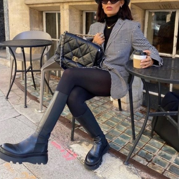 Zara Leather Lug Sole Boots - Blogger Favorite - Picture 5 of 9